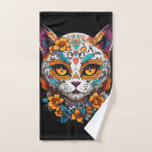 Kat Suiker Schedel Halloween, Dia de los Muertos Bad Handdoek (Handdoek)