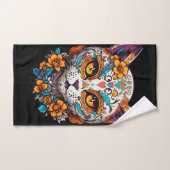 Kat Suiker Schedel Halloween, Dia de los Muertos Bad Handdoek (Handdoek)