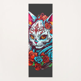 Kat Suiker Schedel Halloween, Dia de los Muertos Yogamat