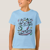 Kat surf t-shirt (Voorkant)