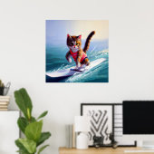Kat Surfing Poster (Thuiskantoor)