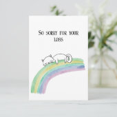 Kat sympathie kaart met waterverf regenboog (Staand voorkant)