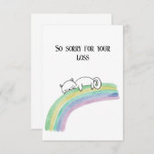 Kat sympathie kaart met waterverf regenboog (Voorkant / Achterkant)