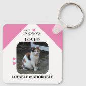 Kat Sympathie Keepsake Pet Memorial roze Sleutelhanger (Achterkant)