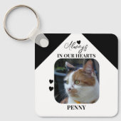 Kat Sympathie Keepsake Pet Memorial zwart Sleutelhanger (Voorkant)