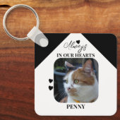 Kat Sympathie Keepsake Pet Memorial zwart Sleutelhanger (Voorkant)