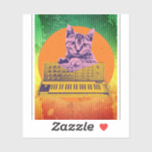 Kat Synthesizer Muziek Producent  Sticker (Vel)