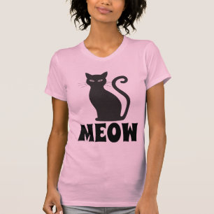 KAT T-SHIRS VOOR MEOW KUUTE ZWARTE KAT T-SHIRT