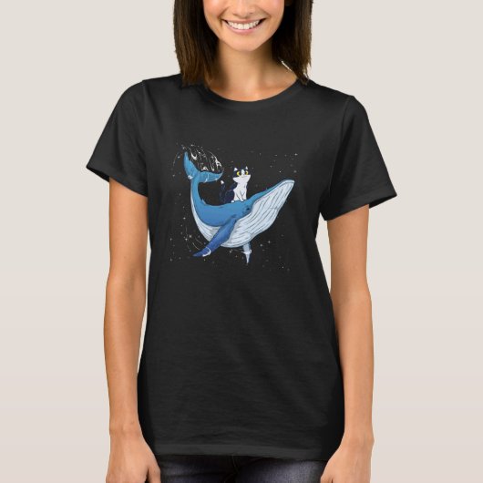 Kat T-shirt Kat Walvis Ruimte Grappige Kitten Bult (Voorkant)
