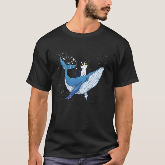 Kat T-shirt Kat Walvis Ruimte Grappige Kitten Bult (Voorkant)