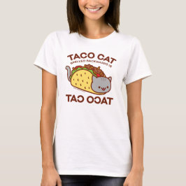 Kat T-shirt - TACO CAT achterstevoren gespeld is..