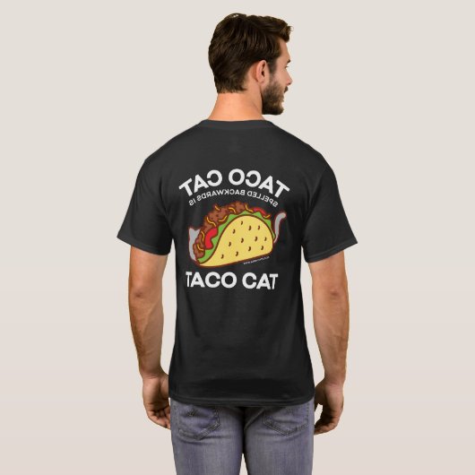Kat T-Shirt - Taco CAT Achterwaarts geknepen is... (Achterkant volledig)