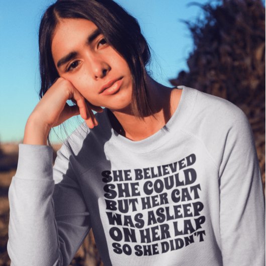 KAT T - SHIRTS ZE GELOOFDE DAT ZE KON GRAPPIG T-SH