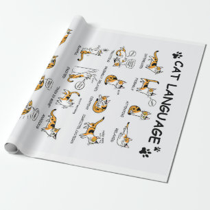 Kat-taal, grappige kat Kitten, liefdeskat-cadeauid Cadeaupapier