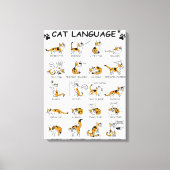 Kat-taal, grappige kat Kitten, liefdeskat-cadeauid Canvas Afdruk (Voorkant)