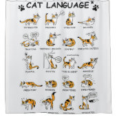 Kat-taal, grappige kat Kitten, liefdeskat-cadeauid Douchegordijn (Voorkant)