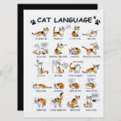 Kat-taal, grappige kat Kitten, liefdeskat-cadeauid Menu (Voorkant / Achterkant)