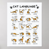 Kat-taal, grappige kat Kitten, liefdeskat-cadeauid Poster (Voorkant)