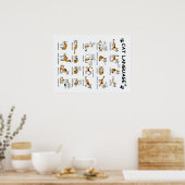 Kat-taal, grappige kat Kitten, liefdeskat-cadeauid Poster (Keuken)