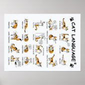 Kat-taal, grappige kat Kitten, liefdeskat-cadeauid Poster (Voorkant)