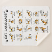 Kat-taal, grappige kat Kitten, liefdeskat-cadeauid Sherpa Deken (Voorkant (horizontaal))