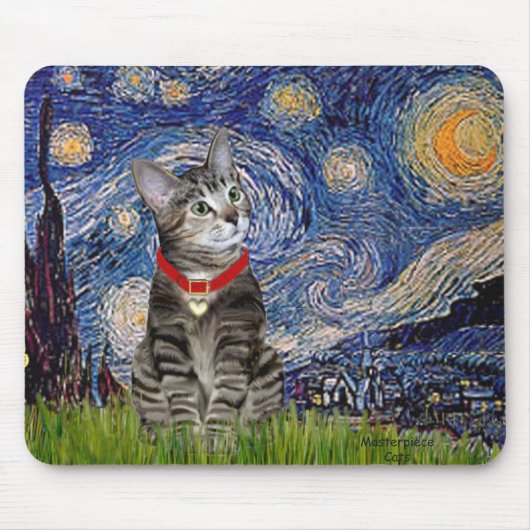 KAT (Tabby2) - Sterrennacht Muismat (Voorkant)