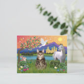 Kat -(Tabby) - Fantasieland Briefkaart (Staand voorkant)