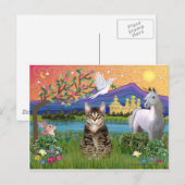 Kat -(Tabby) - Fantasieland Briefkaart (Voorkant / Achterkant)