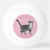 Kat Tabby Pastel Katten Kinder Meisjes Lichtroze Pingpongbal (Achterkant)