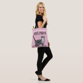 Kat Tabby Pastel Katten Kinder Meisjes Lichtroze Tote Bag (Op model)