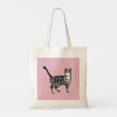Kat Tabby Pastel Katten Kinder Meisjes Lichtroze Tote Bag (Achterkant)