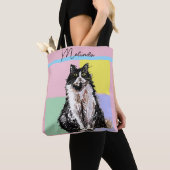 Kat Tabby Pastel Katten Kinder Meisjes Lichtroze Tote Bag (Dichtbij)