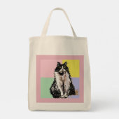 Kat Tabby Pastel Katten Kinder Meisjes Lichtroze Tote Bag (Achterkant)