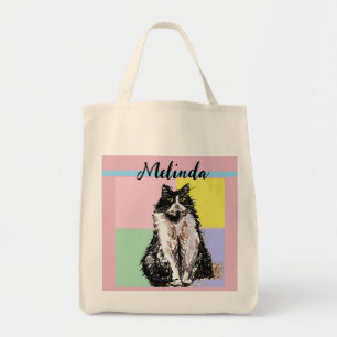 Kat Tabby Pastel Katten Kinder Meisjes Lichtroze Tote Bag