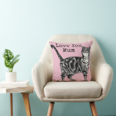 Kat Tabby Pastel Katten Roze Roze Liefde Moeder Mo Kussen (Stoel)