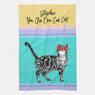 Kat Tabby Pastel Katten Vrouwen Pastel Kleuren Ech Theedoek