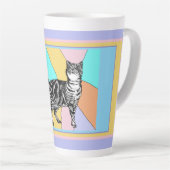 Kat Tabby Pastel Katten Vrouwen Pastel Kleuren Latte Mok (Rechterhoek)