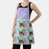 Kat Tabby Patroon Pastel Kat Womans Apron Schort (Insitu)