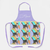 Kat Tabby Patroon Pastel Kat Womans Apron Schort (Voorkant)