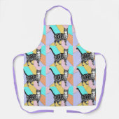 Kat Tabby Patroon Pastel Kat Womans Apron Schort (Voorkant)