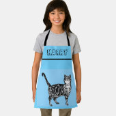 Kat Tabby Patroon Pastel Katten Kinder Jongens Paa Schort (Insitu)