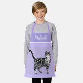Kat Tabby Patroon Pastel Katten Kinder Meisjes Paa Schort (Gedragen)