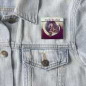 Kat tablet in Hut close-up foto Vierkante Button 5,1 Cm (In situ)