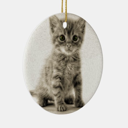 Kat tablet keramisch ornament (Rechts)