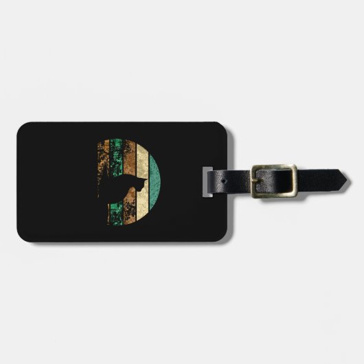 Kat  tachtig stijl Kat achteruit versteld Bagagelabel (Voorkant horizontaal)