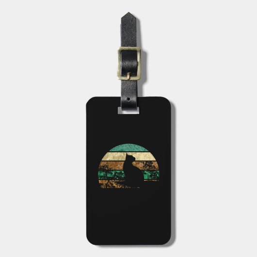 Kat  tachtig stijl Kat achteruit versteld Bagagelabel (Voorkant verticaal)