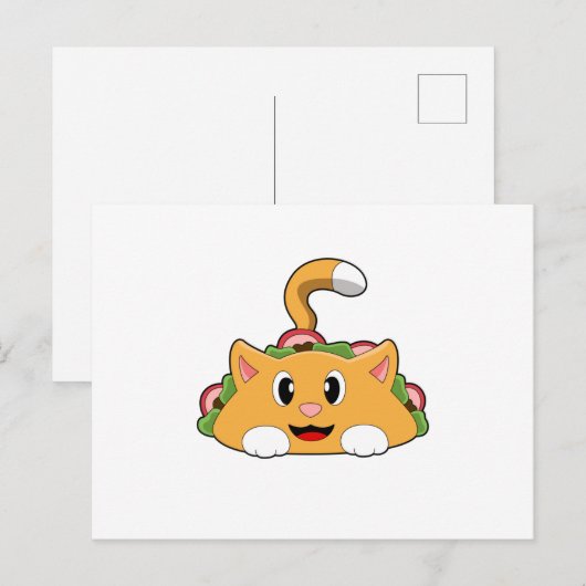 Kat Taco Briefkaart (Voorkant / Achterkant)