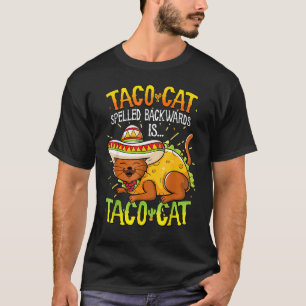 Kat Taco Jeugd Mannen Vrouwen Omgekeerd Geschreven T-shirt