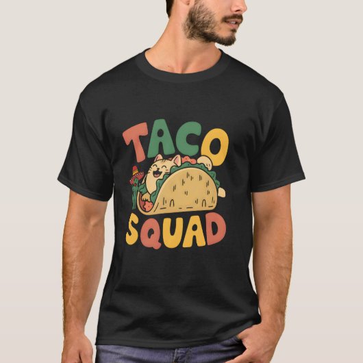 Kat Taco Squad Cinco De Mayo Mexicaans Feest Fiest T-shirt (Voorkant)
