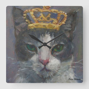 Kat Tail Gallery Wall-klok - Het is goed om koning Vierkante Klok